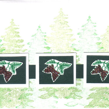 Pine Cone Trio Christmas Card
