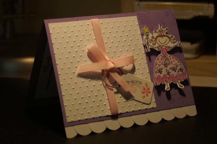 Side view of the Birthday Princess card