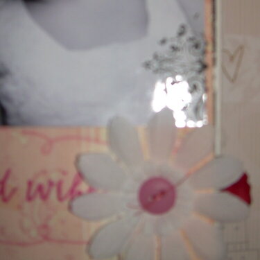 Layered flower in mini wedding scrapbook