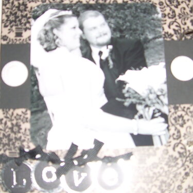 Closeup of pg.4 of mini wedding scrapbook