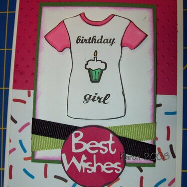 Birthday Girl T-Shirt Card