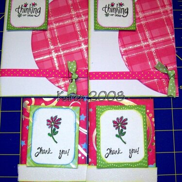 Thinking of You Cards w/ matching Thank You GC Holders