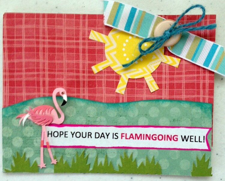 my finished flamingo card