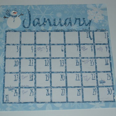 Calendar- January