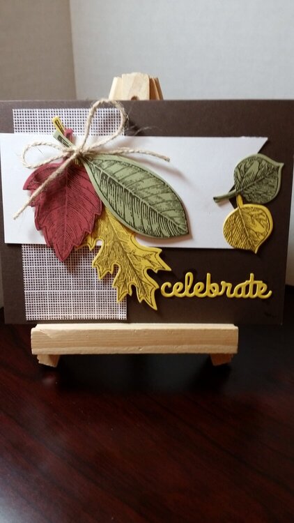 Vintage Leaves Celebrate Card