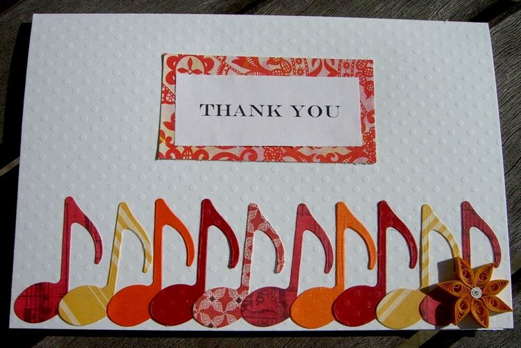 TY Card with Music Notes