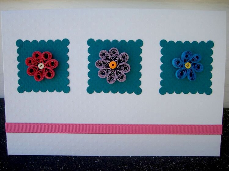 Quilled Floral Thank you card