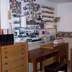 All of peg board, desk, and dressers