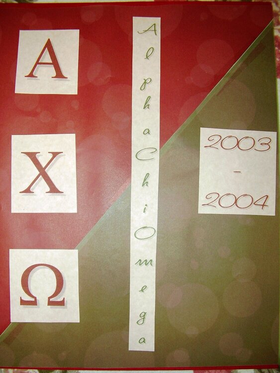 Alpha Chi Omega Title Page