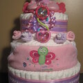 Pink and purle Diaper Cake
