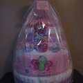 Pink & Purple Diaper Cake- all wrapped up