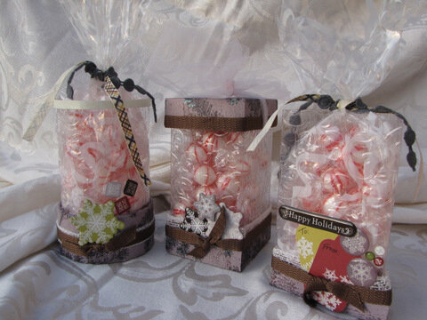 Clear Scraps Christmas Candy containers