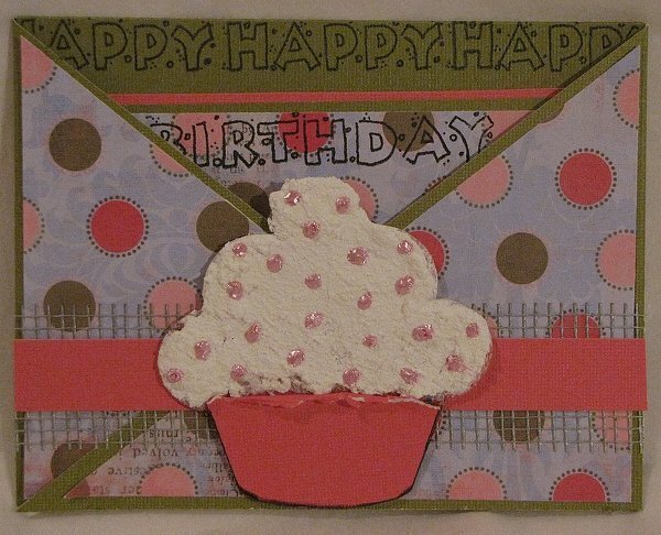 Happy Birthday card w/ cupcake
