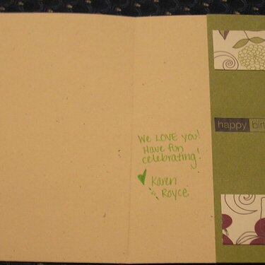 Inside of Mary Anne&#039;s Card