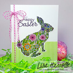 Happy Easter Coloring Rabbit