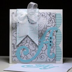 "A" Monogram Wedding Card
