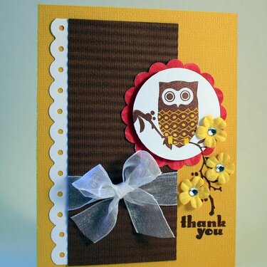 Owl Branch Thank You Card