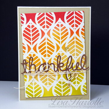 Thankful Stenciled leaves