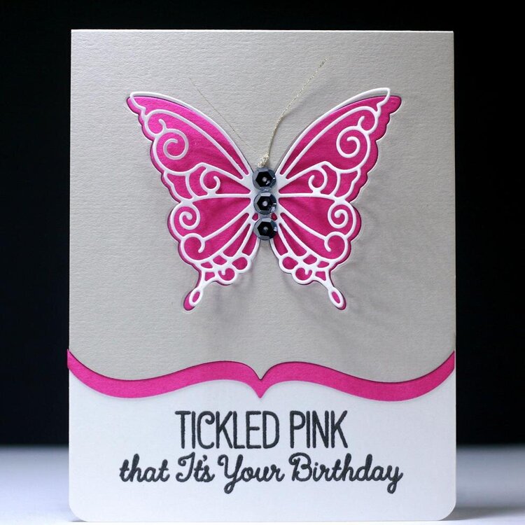 Tickled Pink Birthday Butterfly
