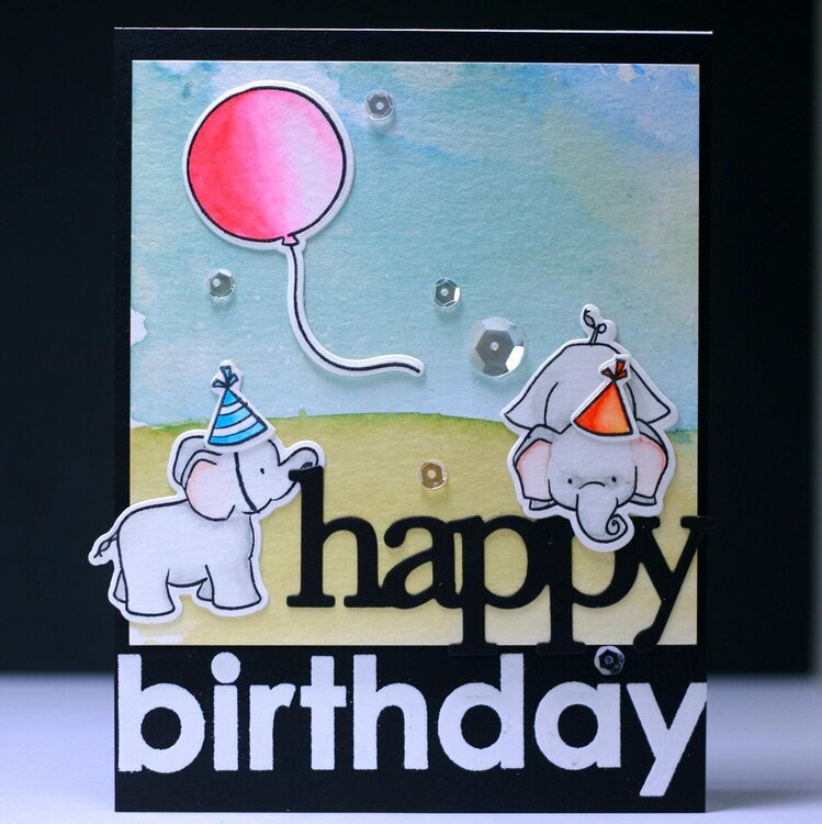 Happy Birthday Party Elephants
