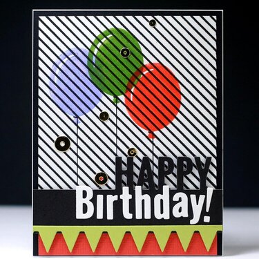 Happy Birthday Striped Balloons