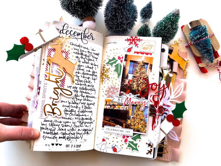 Merry and Bright Traveler&#039;s Notebook Layout