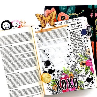 Bible Journaling Layout - Your love endures forever