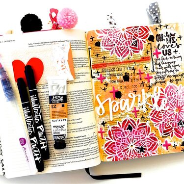 Bible Journaling Sparkle Layout