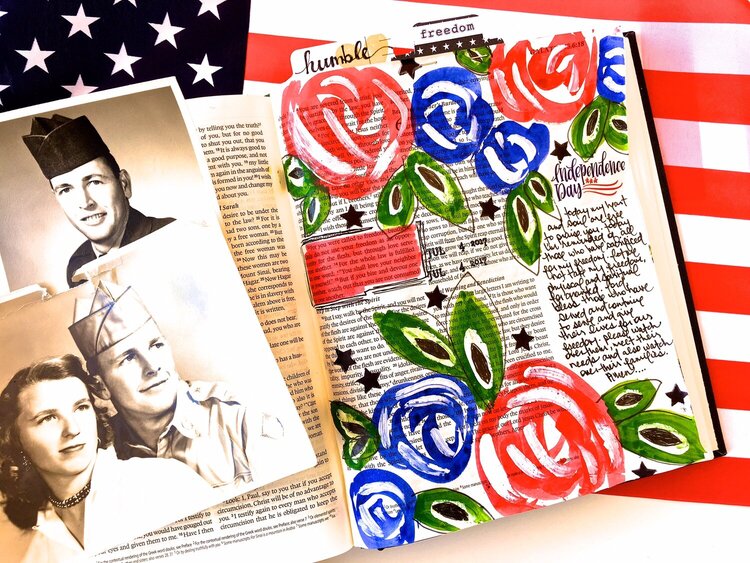 Patriotic Bible Journaling Layout