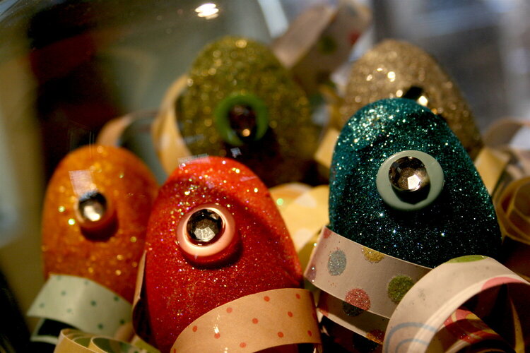 Glitter Easter Eggs Close.up