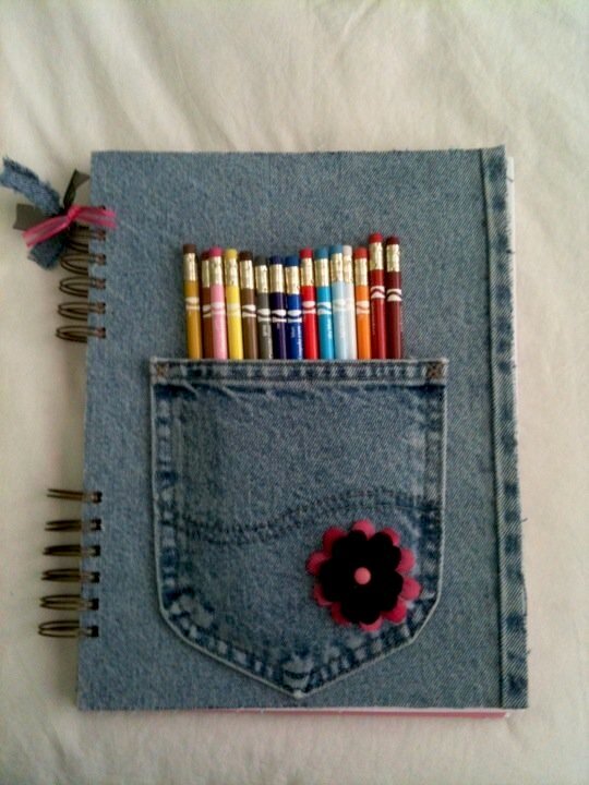 Sketchbook with denim