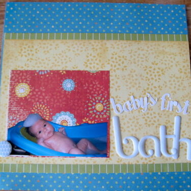 baby&#039;s first bath