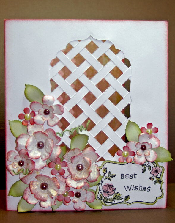 Best Wishes lattice card