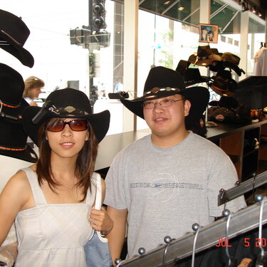 Cowbow hat with brother