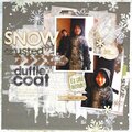 snow crusted duffle coat