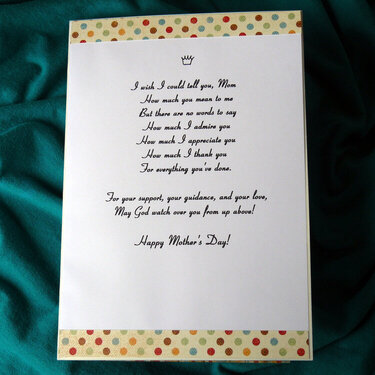 NSD 2012 Challenge- Mother&#039;s Day Card