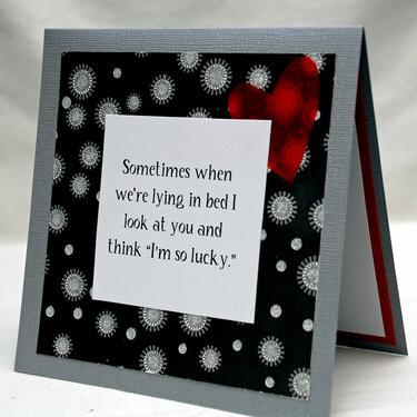 &quot;I&#039;m so lucky&quot; anniversary card