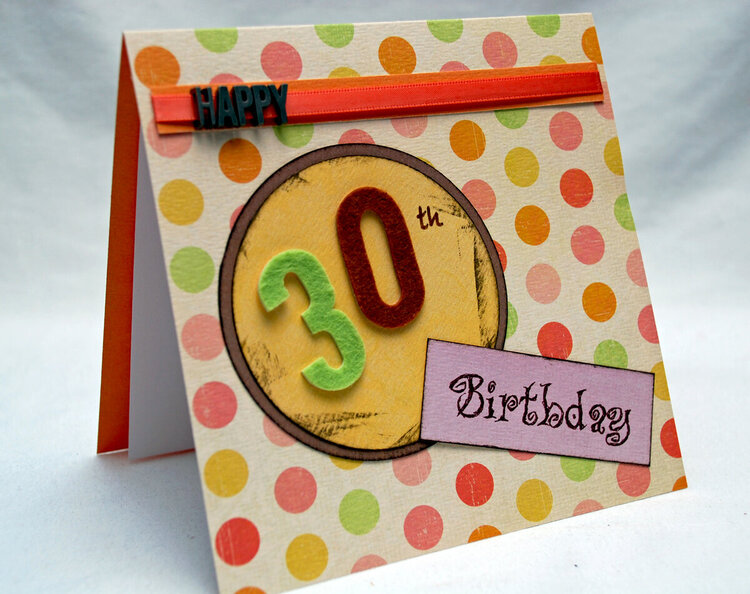 30th Birthday Citrus Polka Dot Card