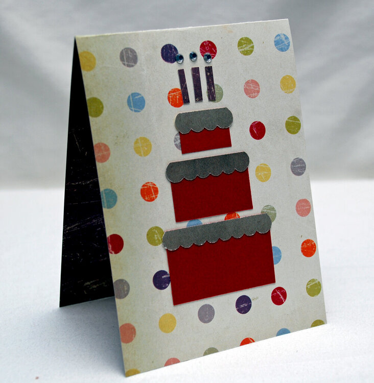 layered cake polka dot birthday card