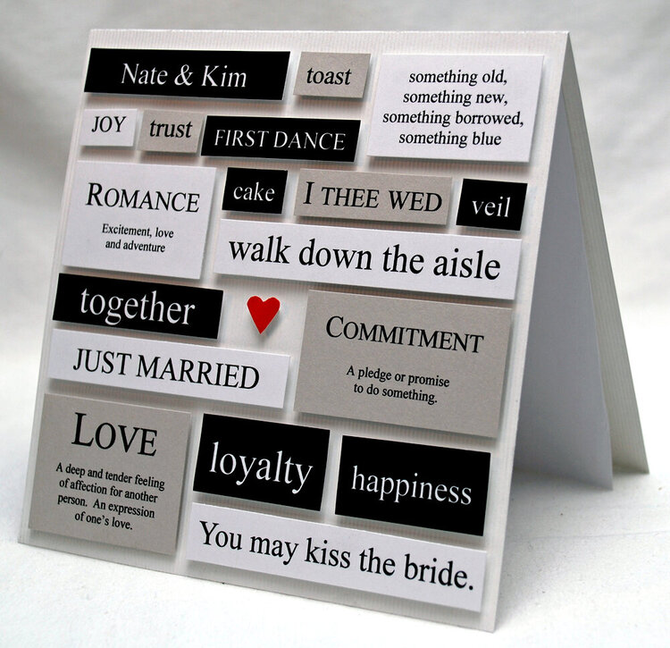 wedding word collage card