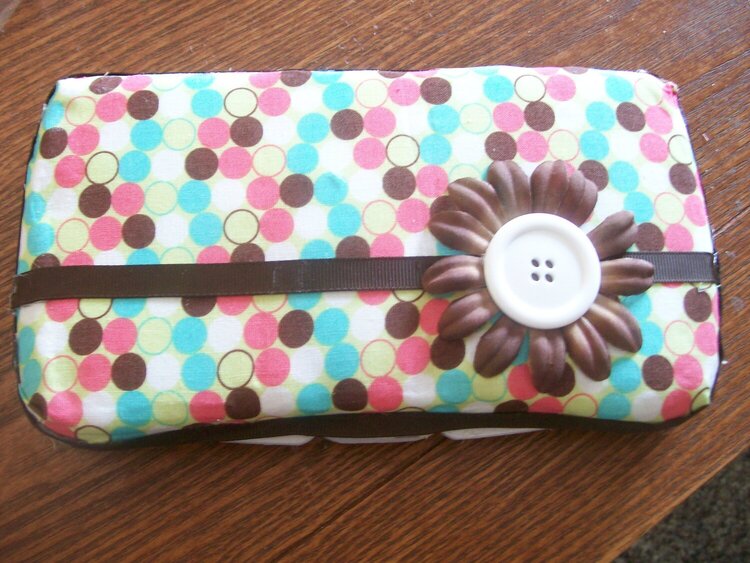 Fabric covered travel wipe case