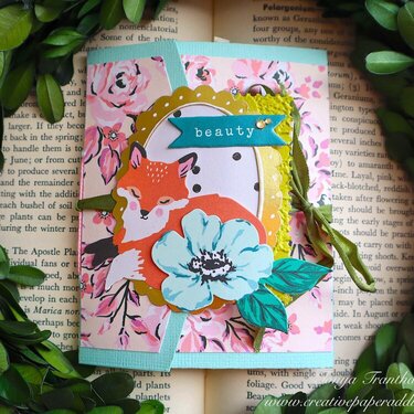 Fox and Flowers Stuffed Envelope Folio