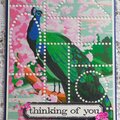 Thinking of You Peacock Card