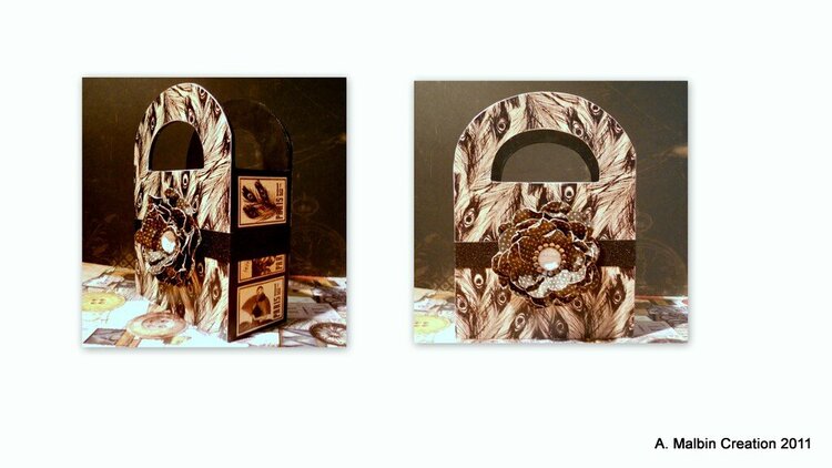 Altered Wooden Gift Bag ~*Scraps of Darkness*~
