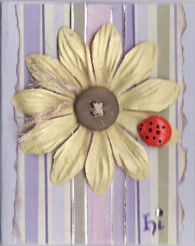 Hi with flower &amp; ladybug button