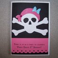Pink Pirate Birthday Party Invitation