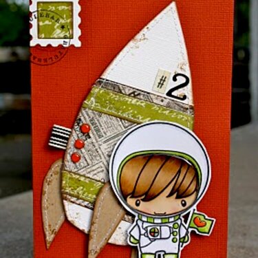 Space rocket Greeting card