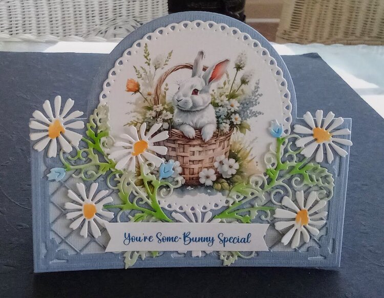 Blue Bunny Easter Easel Card