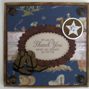 Cowboy Thank You Card