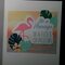 Tropical flamingo greeting card